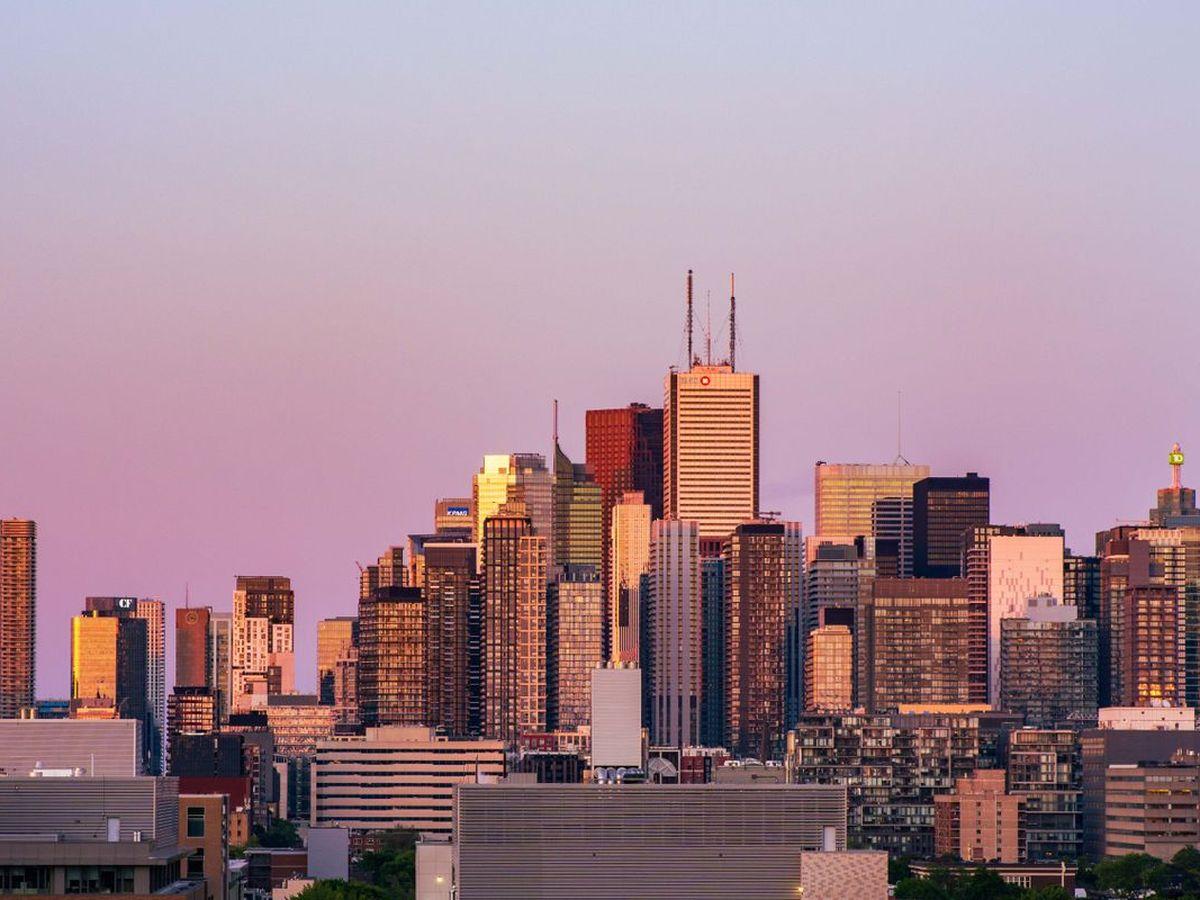 Downtown Toronto skyline at dusk